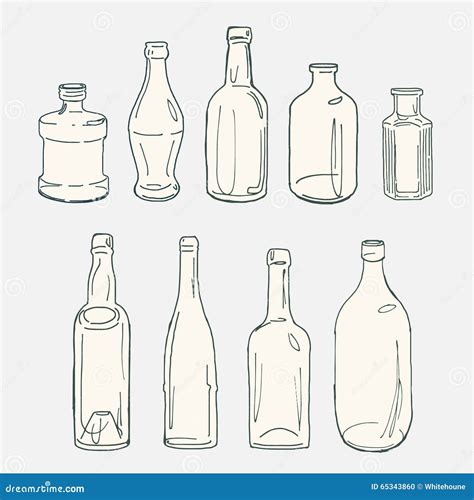 Hand Drawn Bottles Set Stock Vector Illustration Of Sketch 65343860