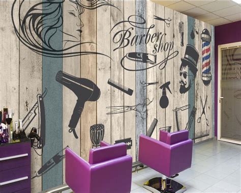 Beibehang Custom 3d Wallpaper Vintage Barbershop Beauty Salon