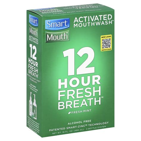 smartmouth activated mouthwash 12 hour fresh breath fresh mint 16 fl oz 480 ml