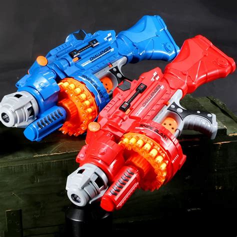 Big Size Soft Bullet Gun Toy With Sound Electric Foam Dart Blaster Toys