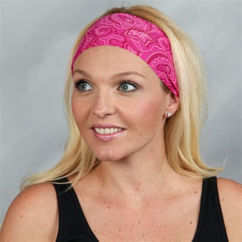 Yoga Headband Pink Fitness Headband Running Headband Workout Etsy