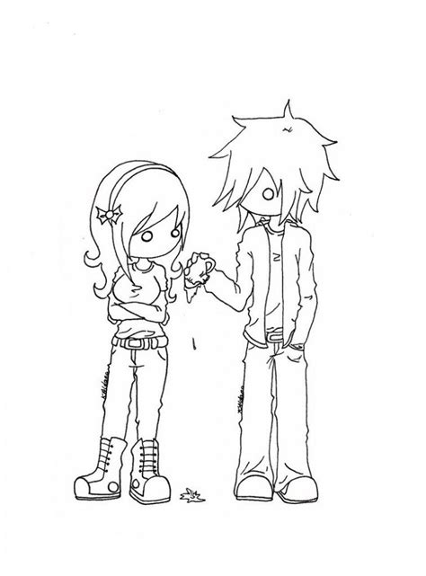 Emo Love Coloring Pages At Free Printable Colorings