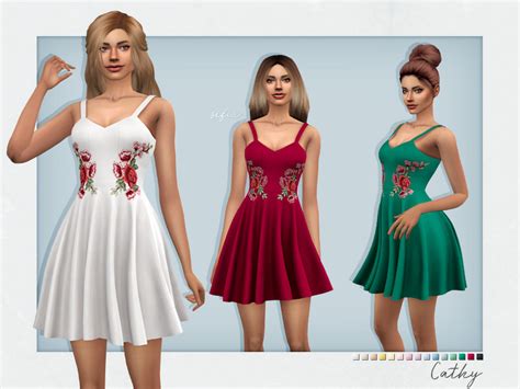 Cathy Dress By Sifix Created For The Sims 4 A Emily Cc Finds