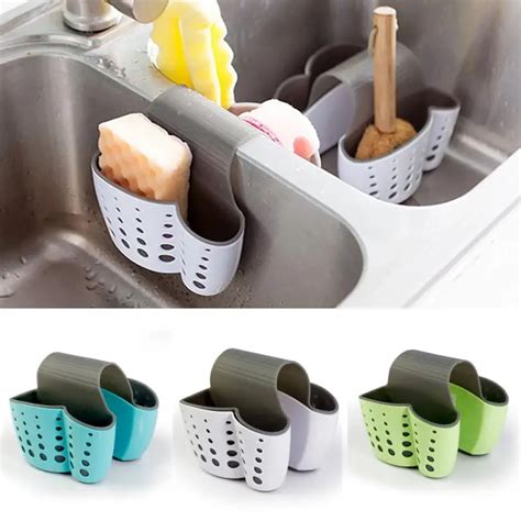 New Sponge Holder Sink Caddy Soap Holder For Kitchen Plastic Storage