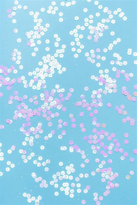 Festive Pastel Background With Holographic Sparkles Confetti Trendy