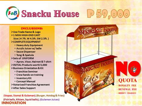 Maybe you would like to learn more about one of these? Four in One Food Cart Franchise - P59,000.00 Best seller ...
