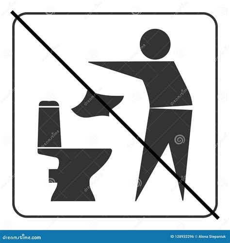Do Not Litter In Toilet Keep Clean Prohibition Sign Vector