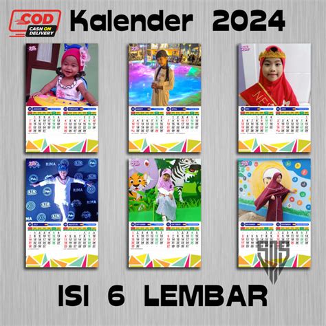 Kalender Custom 2024 6 Lembar Lazada Indonesia