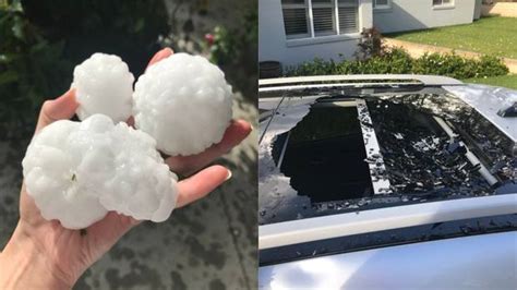 Cricket Ball Size Hail Destroys Parts Of Gympie Qld Australia In