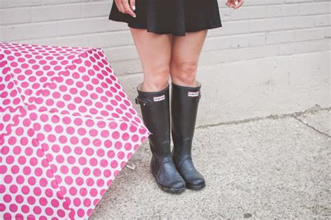 Ootd Rainy Day Outfit Featuring Hunter Boots La Petite Noob A