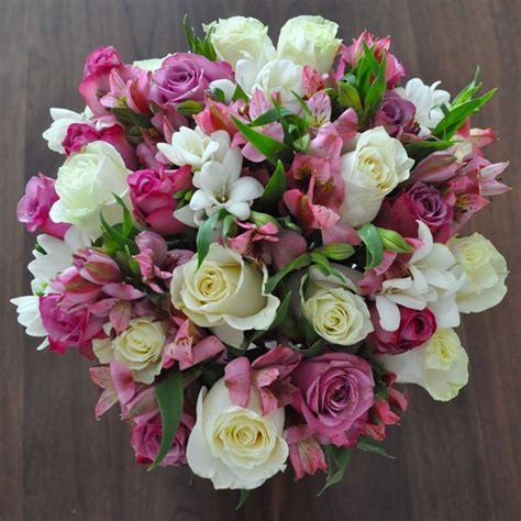 A Bouquet Of Pink White Blooms Fragrant Freesias With Pink