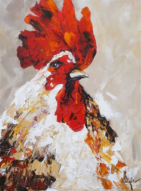 Kay Wyne Fine Art Blog Rudy Rooster Palette Knife Painting By Kay