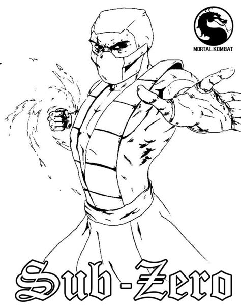 Sub Zero Fighting Coloring Page Free Printable Coloring Pages