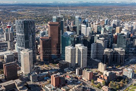 Aerial Photo Calgary Downtown Skyline