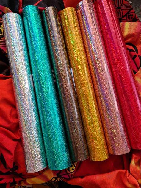 6x Vinyl Sheets Permanent Holographic Glitter Pack Cricut Etsy