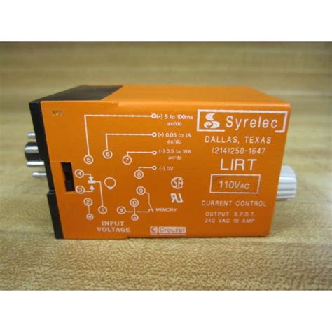 Syrelec Lirt 110 Current Relay Lirt110 New No Box Mara Industrial