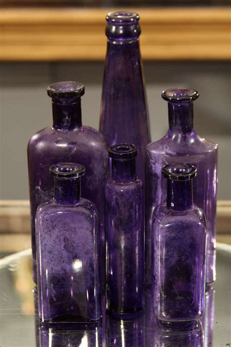 Group Of 6 Purple Bottles At 1stdibs