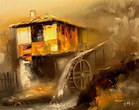 Oil Painting Houses Paintings Sun Artist Light Quick Abstract