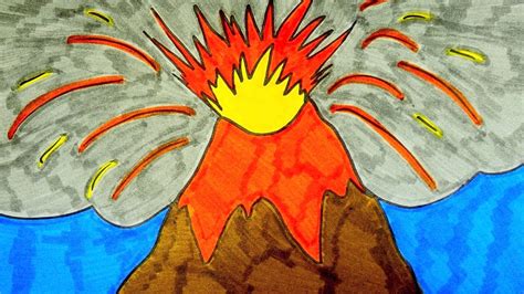 Come and visit taal volcano this summer. How To Draw A Volcano | Kids Coloring Video - YouTube
