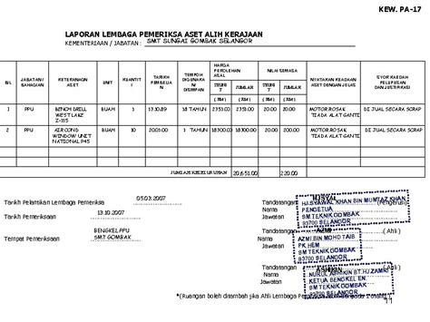 Hasil diatas adalah hasil pencarian dari anda aset alih mp3 dan menurut kami yang paling cocok adalah aset alih. KEW PA-1 BORANG LAPORAN PENERIMAAN ASET ALIH KERAJAAN