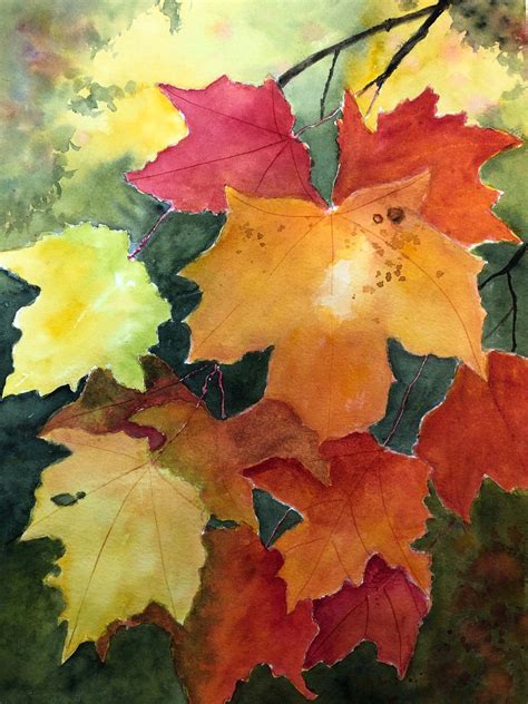 Glorious Maple Leaves Original Signed Watercolor Painting By Etsy In