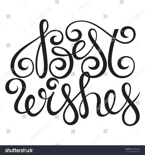 Best Wishes Lettering Typography Vector Clipart Stock Vector Royalty
