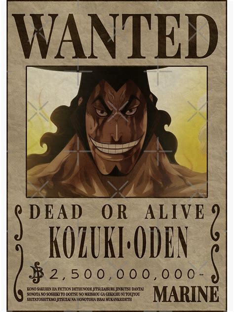 Kozuki Oden Bounty One Piece Wanted Poster Poster Von OnePieceWanted Redbubble