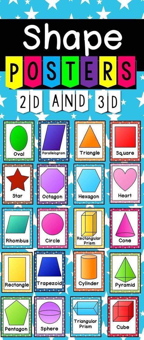 Shape Posters 2d And 3d Shape Posters 2d 3d Shapes Shapes Worksheets