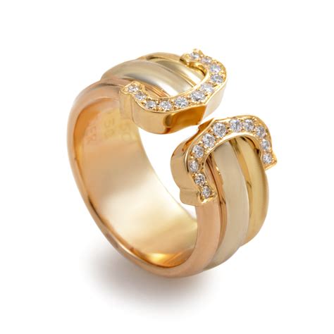 Finding a wedding band that's stylish and unique while still serving its ultimate purpose might take some effort, but there are plenty of options out there once you start looking. Cartier C de Cartier Womens 18K Rose White and Yellow Gold ...