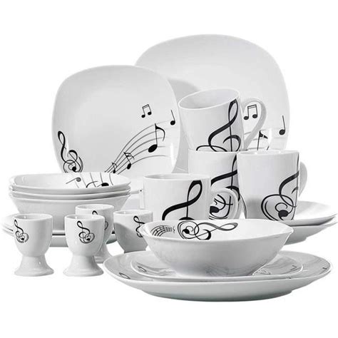 Veweet MELODY 20pcs Service De Table 4pcs 9 75 Assiette Plate 7 5