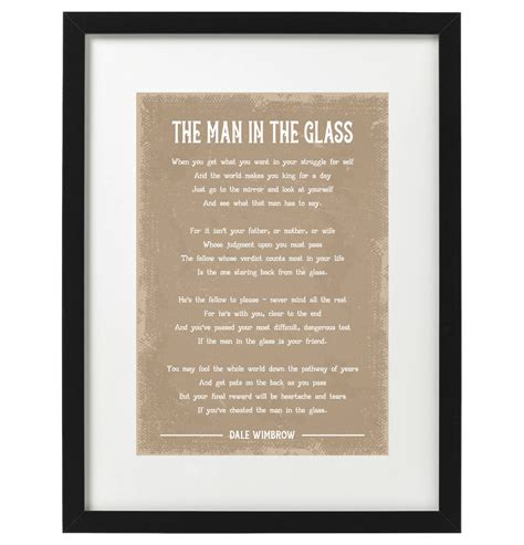 Dale Wimbrow The Man In The Glass Poem Art Print Etsy