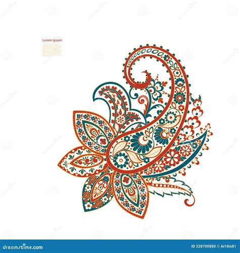 Vector Paisley Pattern In Indian Style Stock Vector Illustration Of