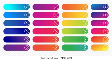 Web Buttons Flat Design Template Color Stock Vector Royalty Free