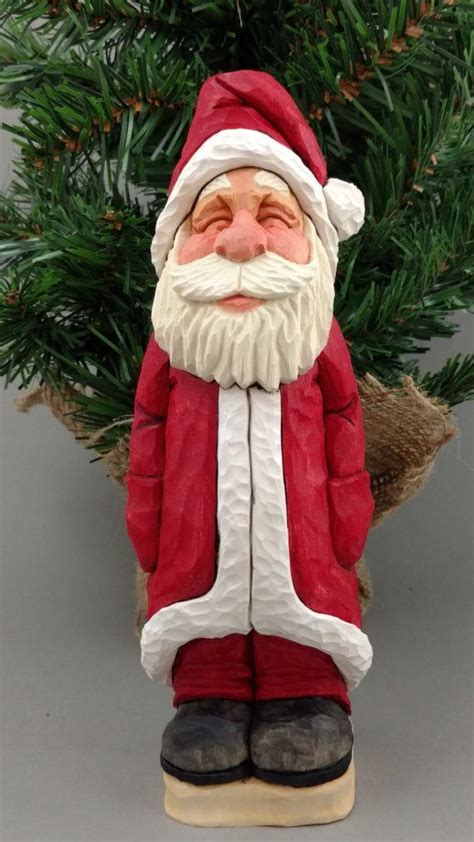 Hand Carved Wood Santa By Carvingsbytony On Etsy Santa Carving