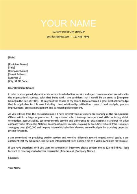 Buyer Cover Letter Get Free Templates