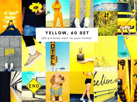 Yellow Aesthetic Photo Wall Collage Kit Yellow Etsyde
