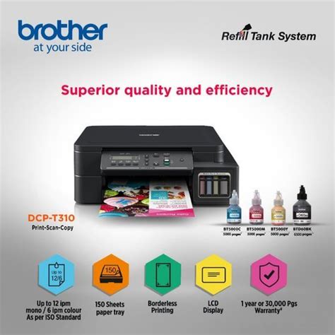 Karşılaştırmak için ekle karşılaştırmak için eklendi. Color DCP T310 Brother Ink Tank Printer, Paper Size: A1 ...