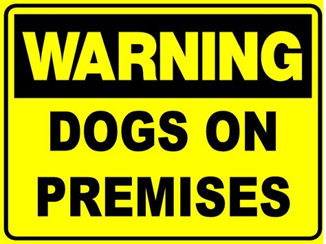 Warning Dogs On Premises 300mm X 225mm Metal Sign Dog Pets