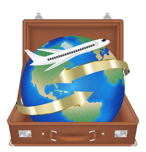 Suitcase Open With Airplane Fly Around The World 2318608 Vector Art At