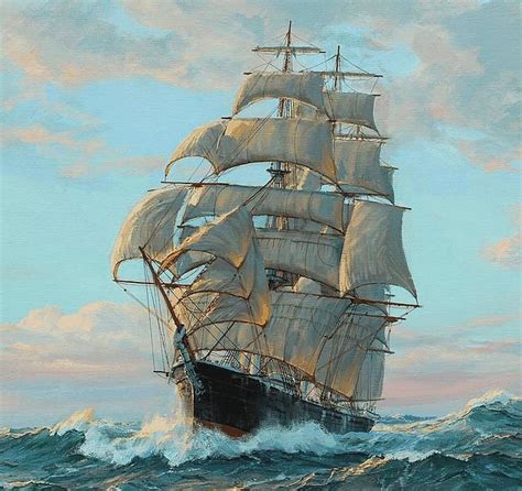 Sold Price Charles Vickery Clipper Ship Painting Invalid Date Edt