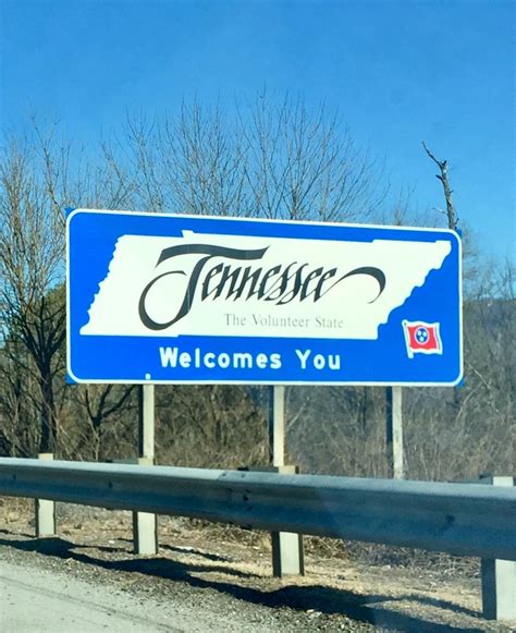 Tennessee The Volunteer State Welcomes You Sign Tnga Border