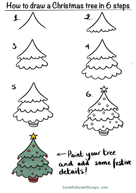 Arrange the balls and the rings (if any) on the tree as you wish. How to draw a Christmas tree in 6 steps