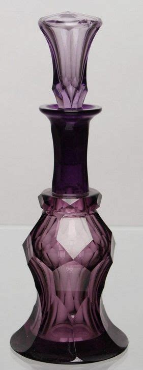 Flakón Moser Čechy Kolem Roku 1925 Až 1935 Purple Time Moser Glass Bohemia Glass Shades