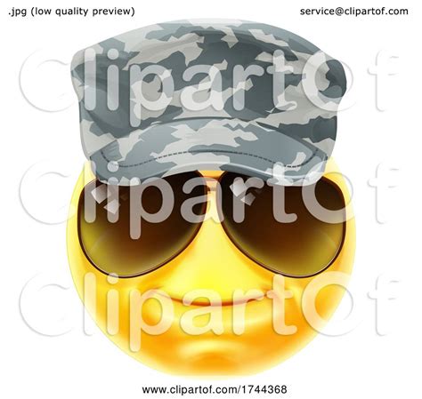 Army Soldier Emoticon Emoji Face Cartoon Icon By Atstockillustration