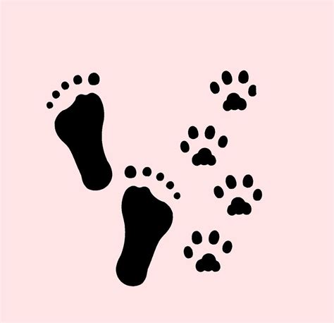 Mini Footprints Stencil Feet Prints Paws Paw Stencils Craft Template On