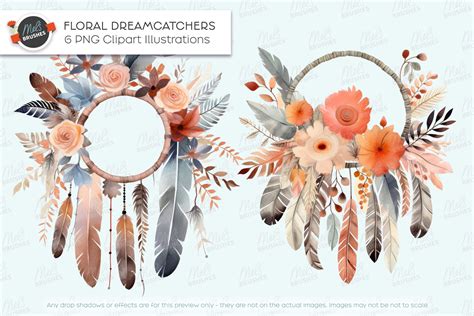 Floral Dreamcatcher Frames Graphic By Melsbrushes · Creative Fabrica