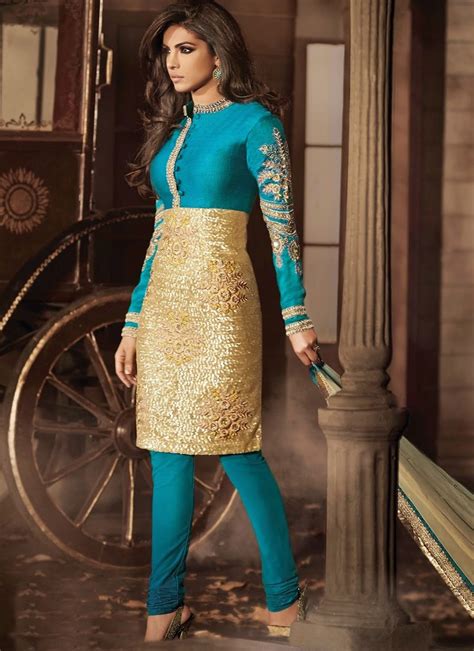 Blue And Beige Churidar Anarkali Dress Anarkali Suits Pakistani