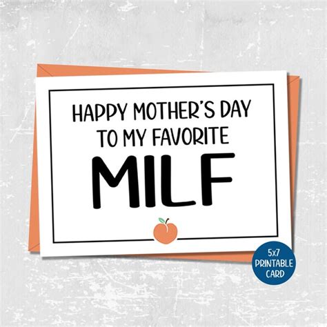 Milf Mothers Day Card Etsy