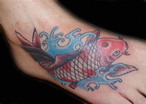 Koi Fish Tattoos On The Foot Koi Fish Tattoo