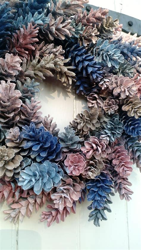 Gorgeous Painted Pinecone Wreath | Pinecone wreath ...